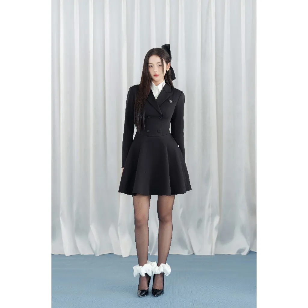 Ảnh Đầm cổ vest phối cổ chân đổ xòe 1F12.2409K thiế kế bởi JM Dress Design 2