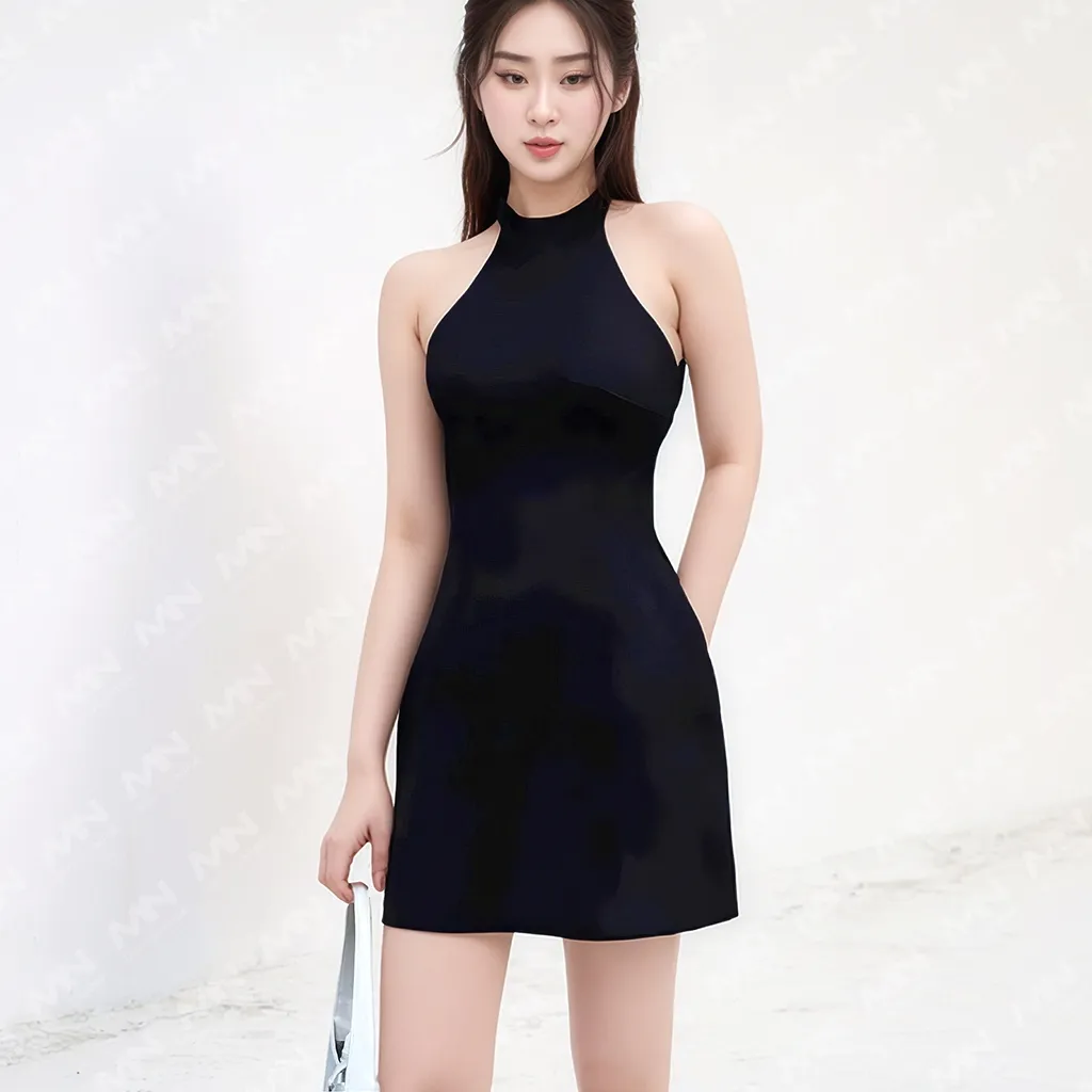 Ảnh Đầm hở lưng dự tiệc thương hiệu Đầm Váy Mina cổ yếm dáng ngắn ôm body quyến rũ trẻ trung - MN253 4