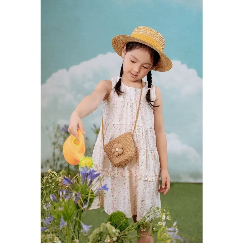 Ảnh Đầm kiểu bé gái Rabity sát nách cotton họa tiết hoa 952012 3