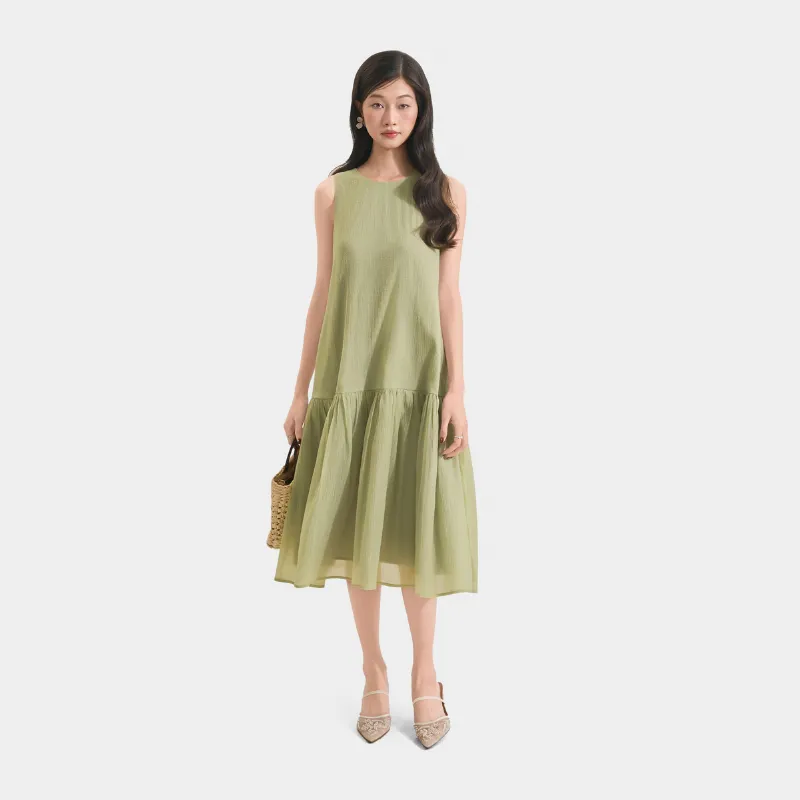 Đánh Giá Đầm Kiểu Nữ MARC FASHION Form Suông Sát Nách Thắt Nơ Lưng CBLH073023 | Mua Ngay