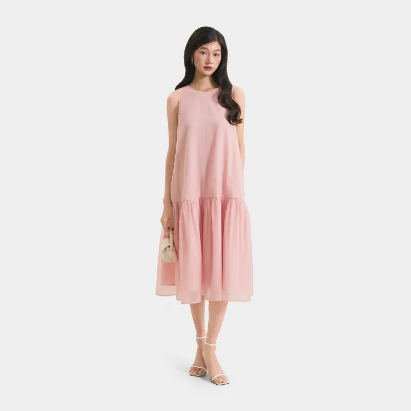 Ảnh Đầm Kiểu Nữ MARC FASHION Form Suông Sát Nách Thắt Nơ Lưng - CBLH073023 2
