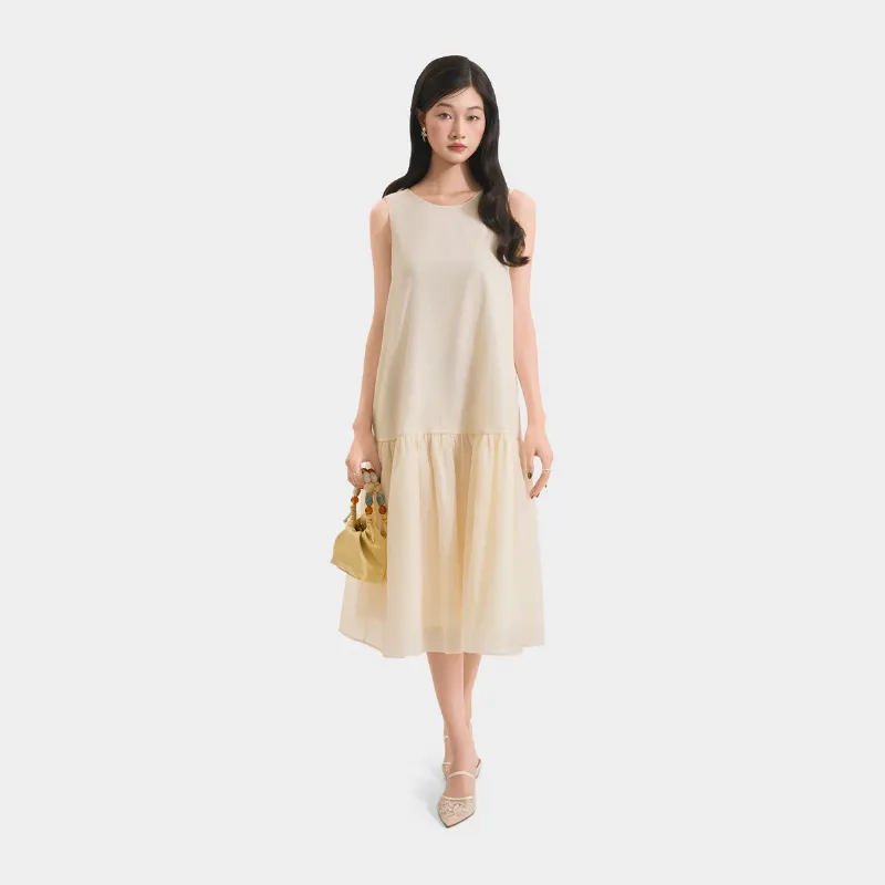 Ảnh Đầm Kiểu Nữ MARC FASHION Form Suông Sát Nách Thắt Nơ Lưng - CBLH073023 3