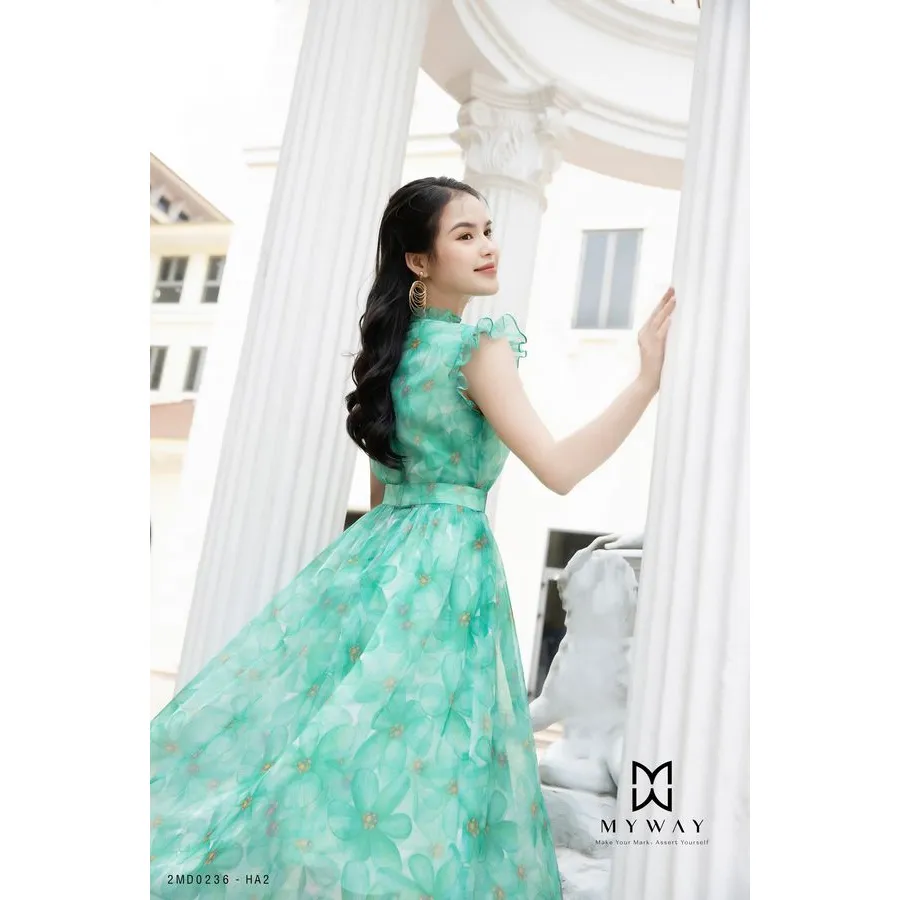 Ảnh Đầm Maxi Nữ Đi Du Lịch My Way Không Tay Họa Tiết Hoa Thanh Lịch 2MD0236 - HA2 2