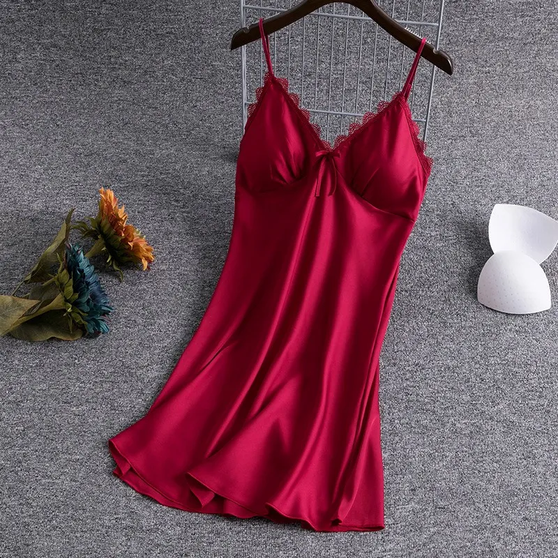 Ảnh Đầm Ngủ HISEXY Lụa Satin Phối Ren Kèm Mút Ngực MD23 1