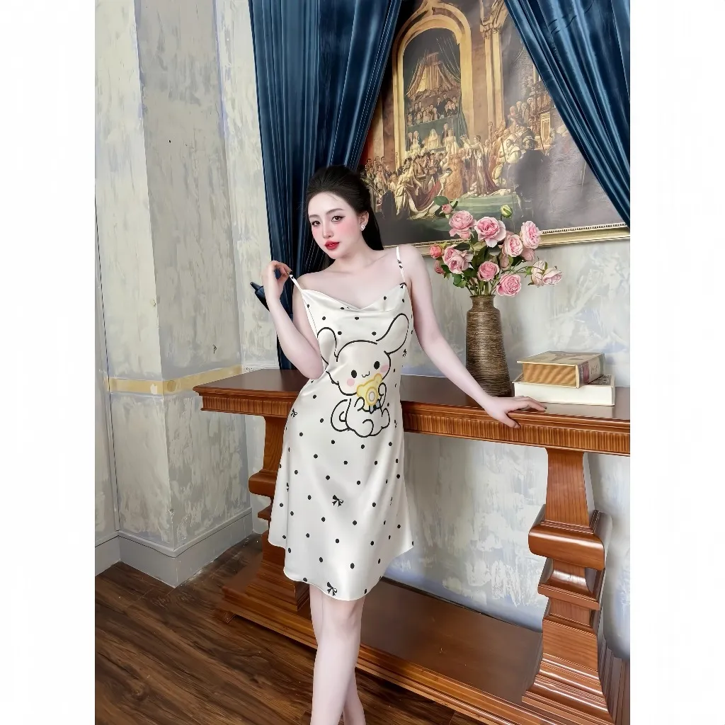 Ảnh Đầm ngủ Váy ngủ cao cấp Hisexy Lụa Satin Dáng Xuông Liền Thân MD97 2