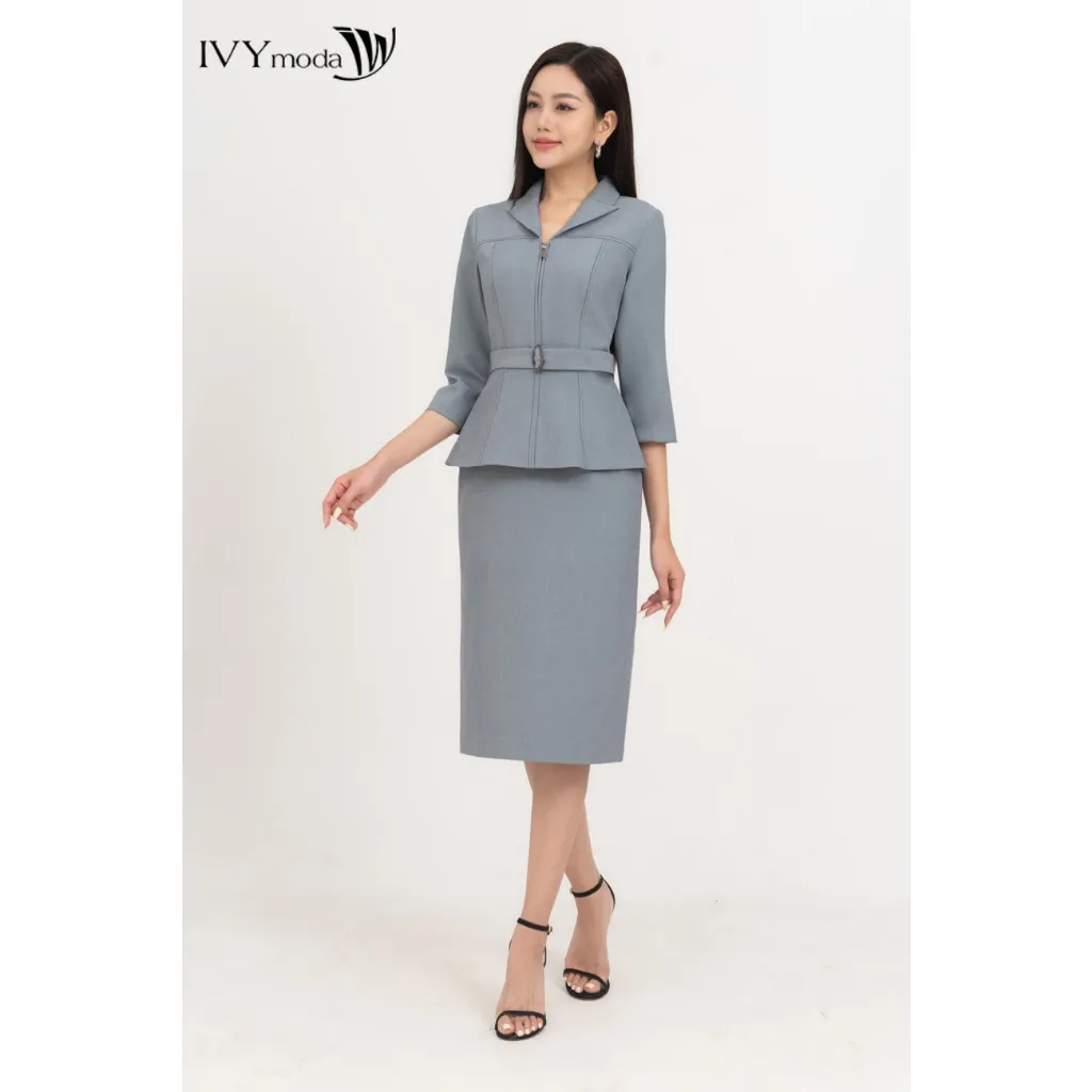 Ảnh Đầm ôm mix set tay lỡ nữ IVY moda MS 48T0225 3