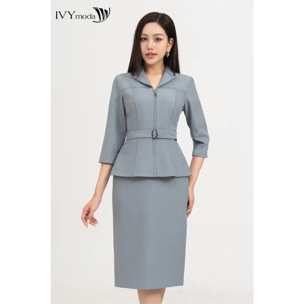 Ảnh Đầm ôm mix set tay lỡ nữ IVY moda MS 48T0225 4