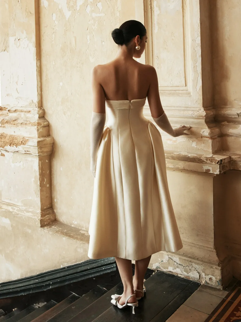 Ảnh Đầm taffeta phối nhung, quây cúp ngực Lucielle Dress HUONG BOUTIQUE HBV1332 2
