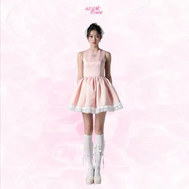 Ảnh Đầm thiết kế dáng chữ A màu hồng PINK SWAN tiểu thư, sang chảnh dự tiệc - Simple Twist 1