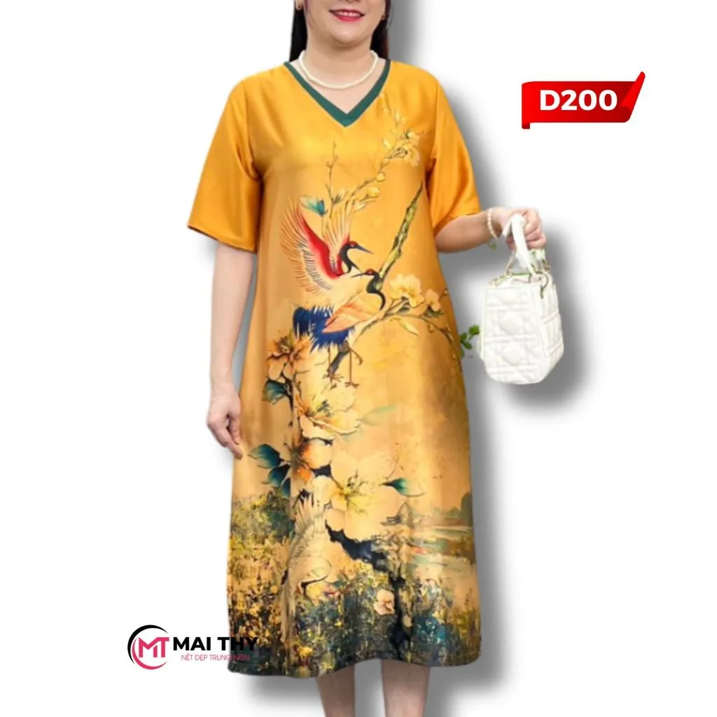 Ảnh Đầm Trung Niên MAI THY, BST Váy Suông Đi Tiệc Cho Mẹ Ngắn Tay Chất Lụa Cao Cấp | Thời Trang Nữ U50 3