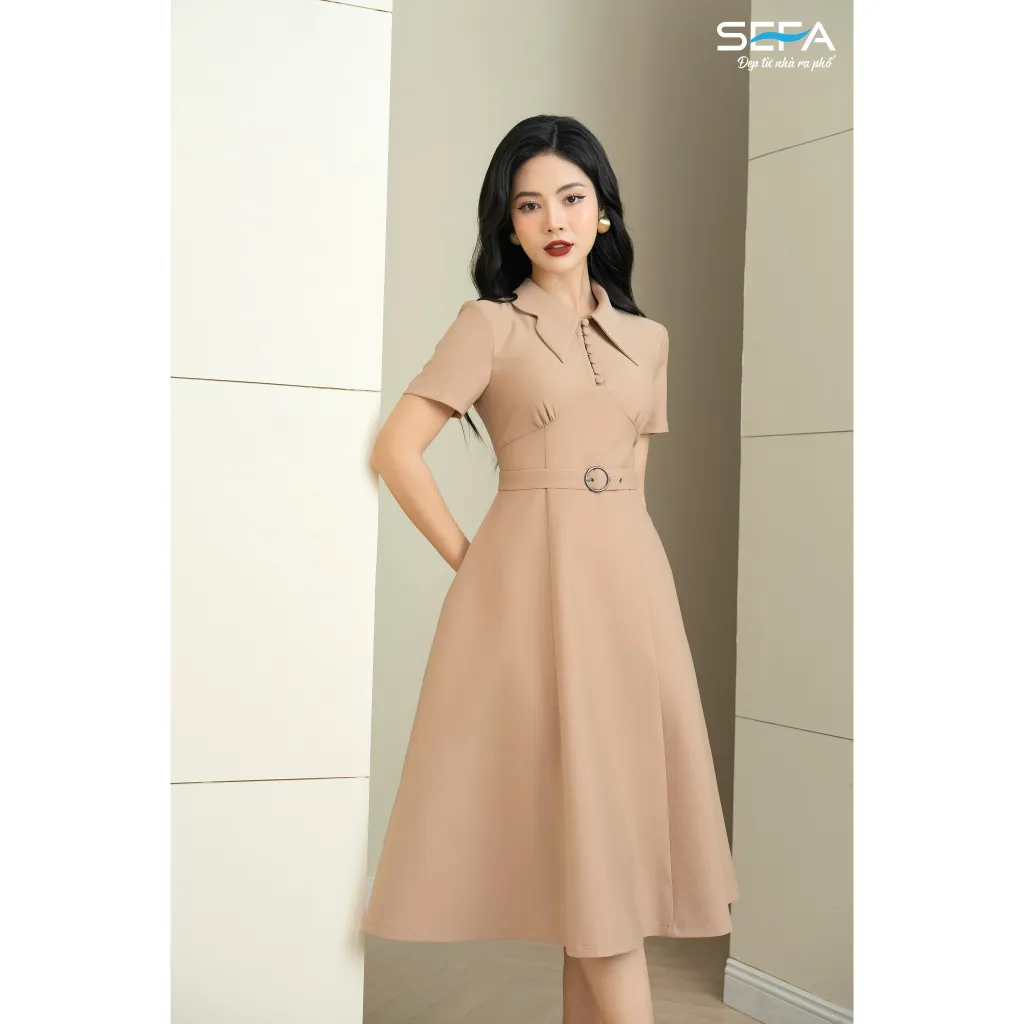 Ảnh Đầm xoè SEFA cổ Đức phối cúc sang trọng 3