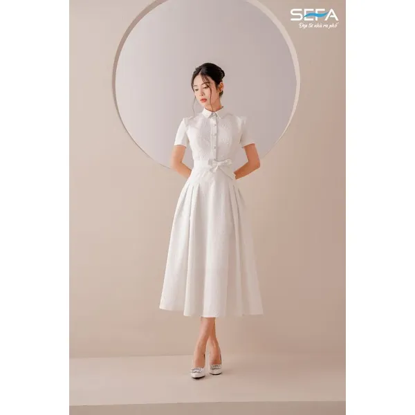 Ảnh Đầm xoè SEFA cổ sơ mi bảng màu cực đẹp 200020675 1