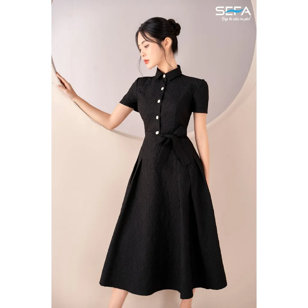 Ảnh Đầm xoè SEFA cổ sơ mi bảng màu cực đẹp 200020675 3