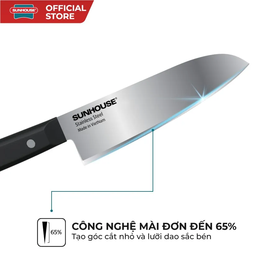 Ảnh Dao làm bếp đa năng Sunhouse KS-KN165KS - Chất liệu thép SUS420J2 không gỉ - Công nghệ mài đơn - Hàng chính hãng 3
