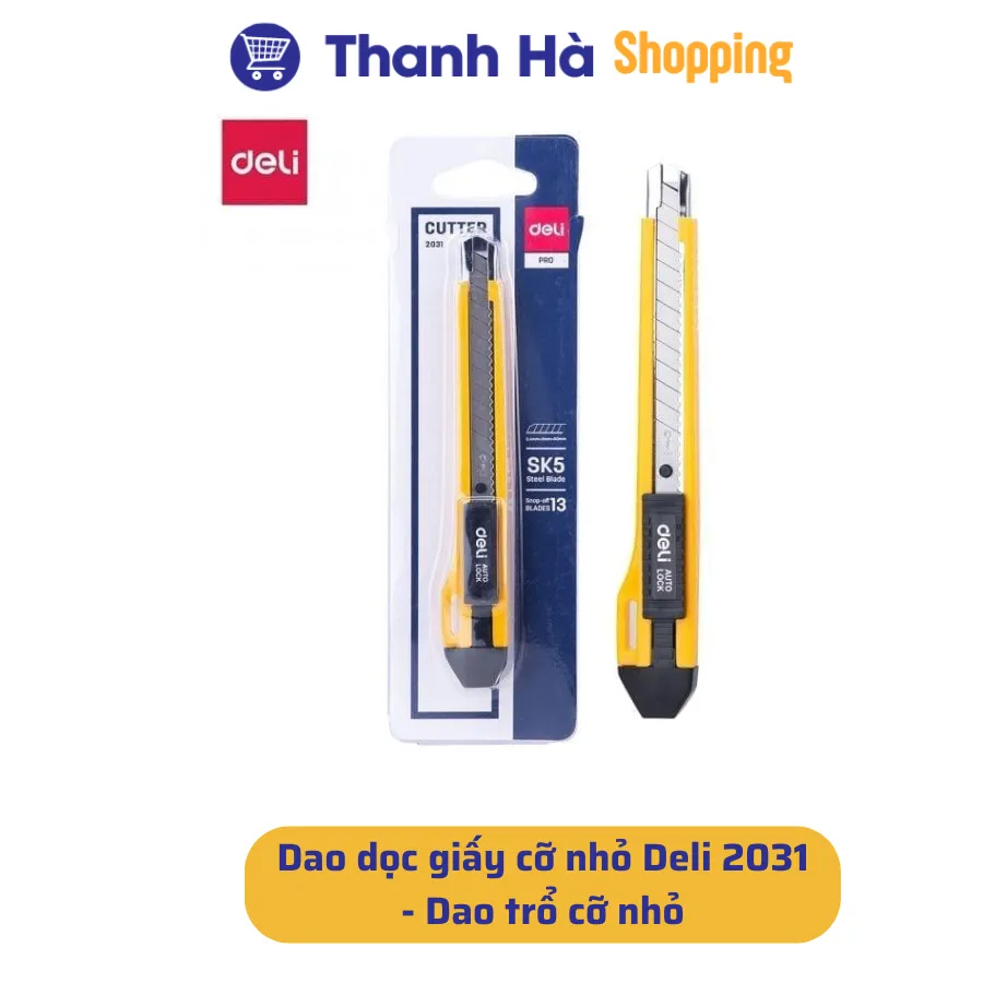Ảnh Dao rọc giấy cỡ nhỏ Deli 2031 và Lưỡi dao rọc giấy nhỏ Deli 2012 - Dao trổ cỡ nhỏ 1