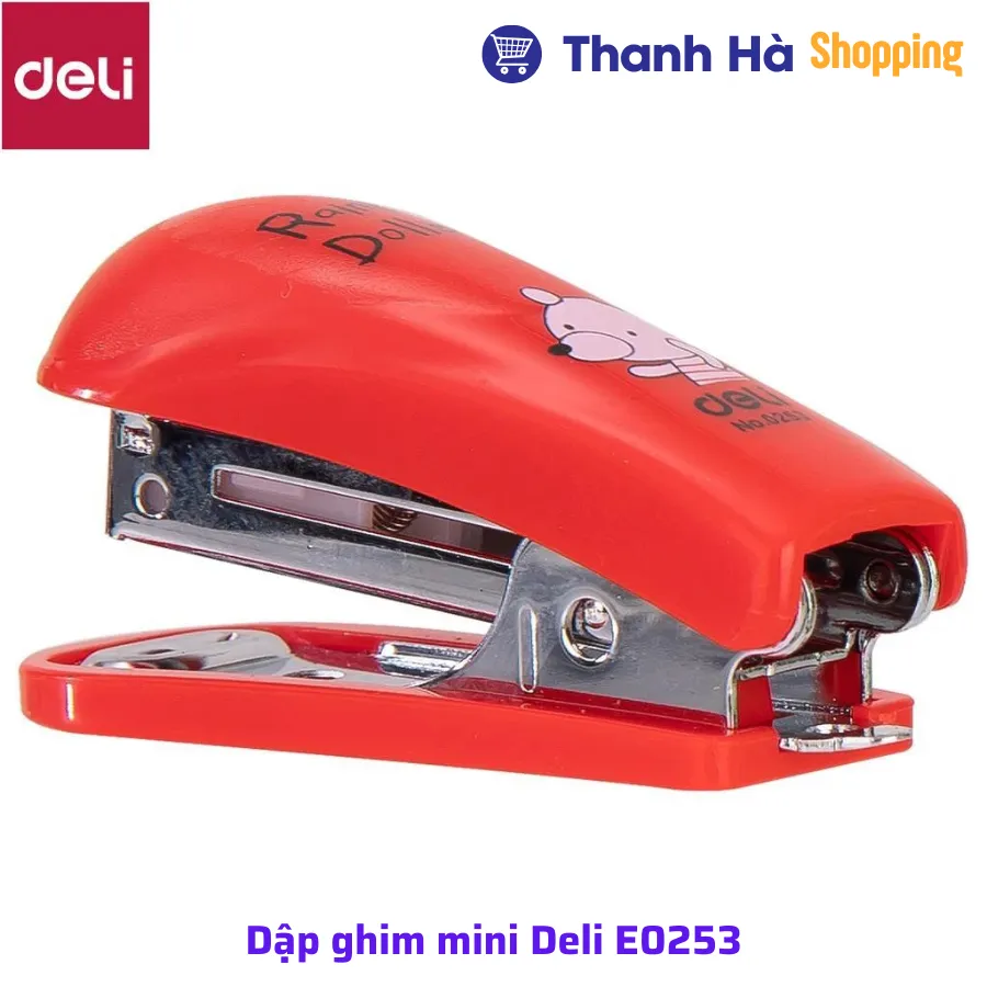 Ảnh Dập ghim mini Deli E0253 - Dập ghim mini No.10 - kèm 1000 chiếc ghim 12 trang 2
