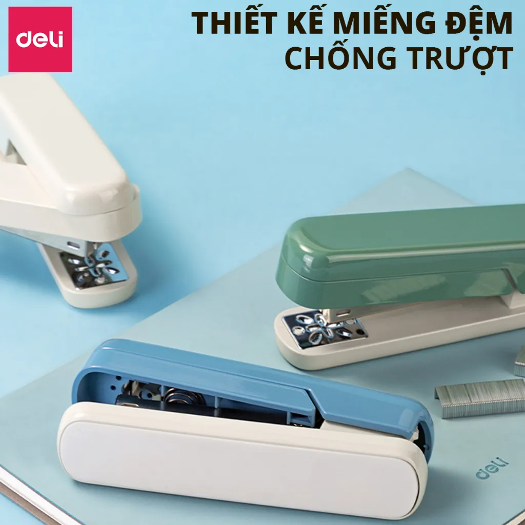 Ảnh Dập Ghim Xoay Chiều DELI Ghim Bấm 40 Trang Cao Cấp Sử Dụng Học Sinh Văn Phòng Sử Dụng Ghim 24/6 26/6 3