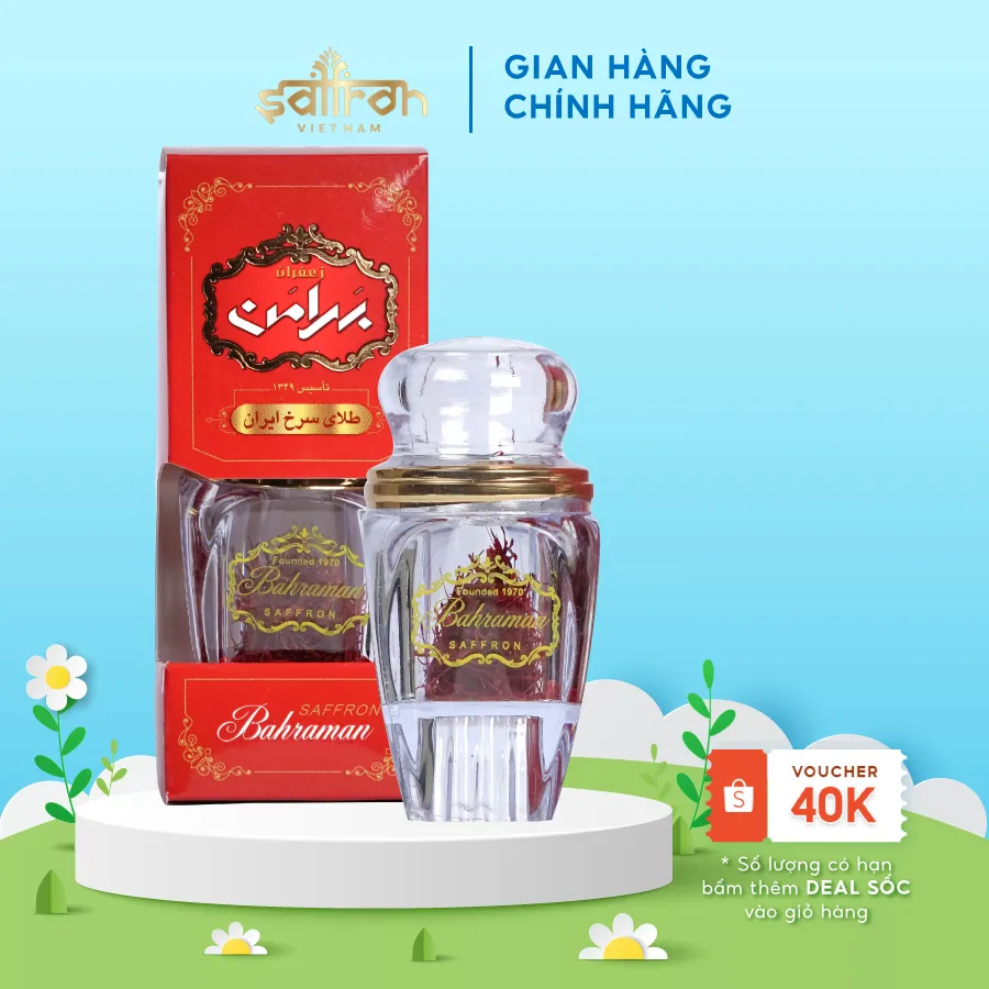 Ảnh [Date T3/2026] Nhụy Hoa Nghệ Tây Saffron Bahraman Gem Super Negin chính hãng Iran hộp 0.5gram 2
