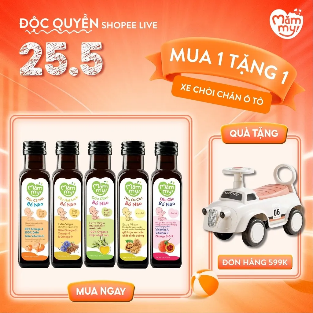 Review Dầu Ăn Dặm Bổ Não Mămmy 100ml: DHA, Omega 3 Phát Triển Trí Não Bé Từ 6 Tháng