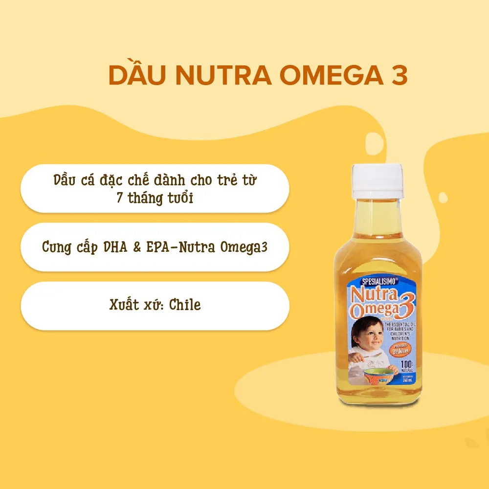 Ảnh Dầu cá ăn dặm Nutra Omega 3 nhập khẩu Chi Lê 240ml - Bổ sung DHA & EPA cho trẻ từ 7 tháng tuổi_(HiPP) 2