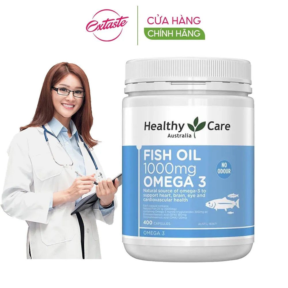 Ảnh Dầu cá tự nhiên Healthy Care Fish Oil 1000mg Omega 3 sáng mắt 400 viên - extaste 3