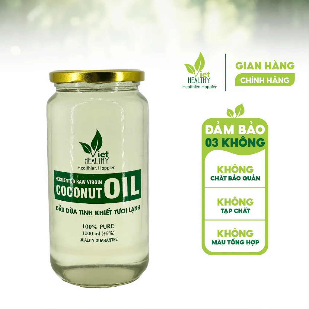Ảnh Dầu Dừa Lên Men Tách Lạnh Tinh Khiết  VietHealthy 1000ml 1