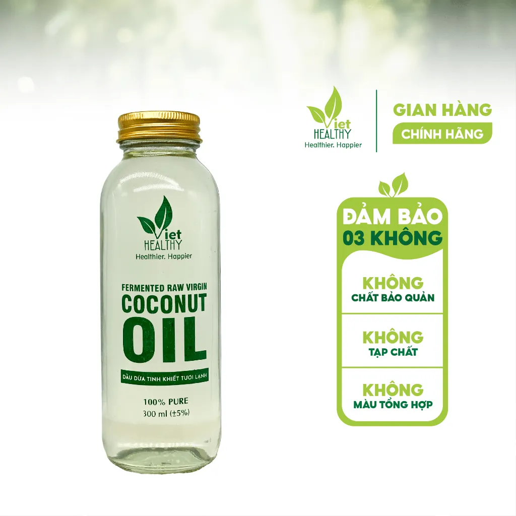 Ảnh Dầu Dừa Lên Men Tách Lạnh Tinh Khiết  VietHealthy 300ml 1