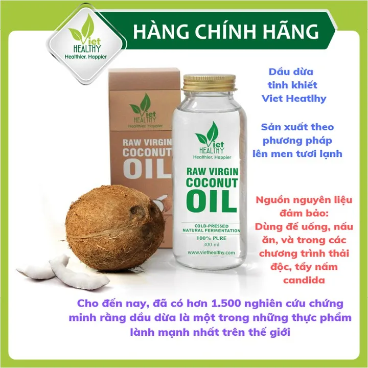 Ảnh Dầu Dừa Lên Men Tách Lạnh Tinh Khiết  VietHealthy 300ml 3