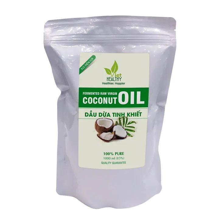Ảnh Dầu Dừa Lên Men Tách Lạnh Tinh Khiết VietHealthy 1000ml (Túi Tiện Lợi) 2