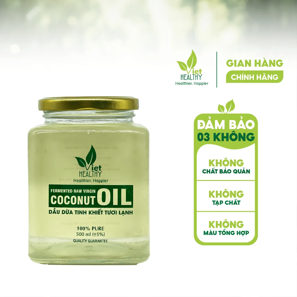 Ảnh Dầu Dừa Lên Men Tách Lạnh Tinh Khiết  VietHealthy 500ml 1