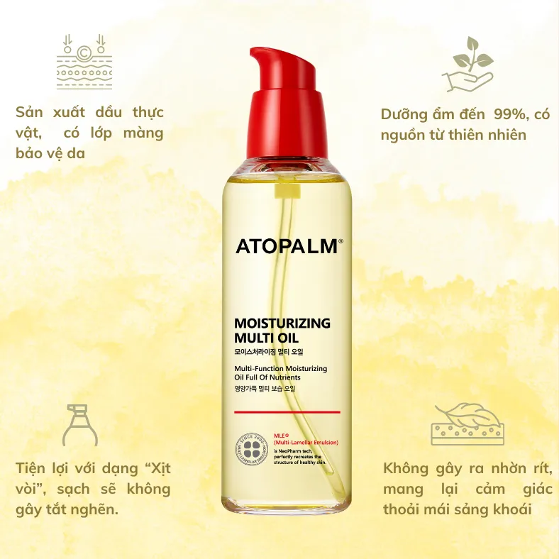Ảnh Dầu dưỡng ẩm đa chức năng Atopalm 100ML -  ATOPALM MOISTURIZING MULTI OIL 2