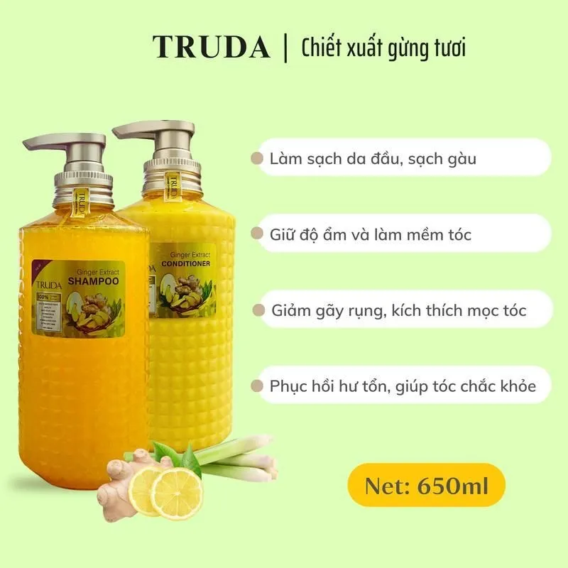 Ảnh Dầu Gội - Dầu Xả Hữu Cơ Gừng Tươi Giúp Mượt Tóc, Giảm Rụng Tóc và Gàu Ngứa cho Nam Nữ 2
