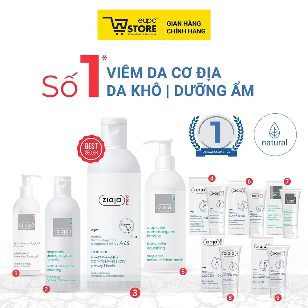 Ảnh Dầu Gội Làm Sạch Tóc Và Dịu Nhẹ Vùng Da Đầu, Gáy Ziaja Med 300ml An Toàn Cho Da Nhạy Cảm Và Trẻ Nhỏ EUPC STORE 4