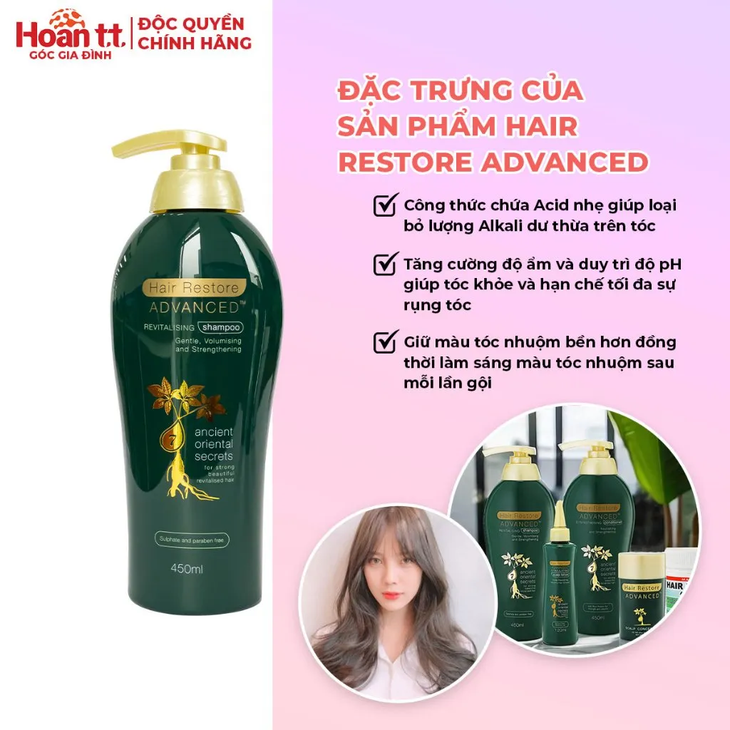 Ảnh Dầu Gội Phục Hồi Hư Tổn Và Giảm Rụng Tóc Hair Restore Advanced - Lọ Dầu Gội Giúp Tóc Chắc Khỏe Hơn 450ml 320 2