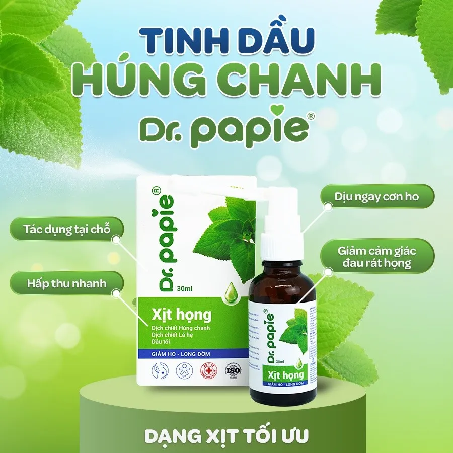 Ảnh Dầu Húng Chanh Dr.Papie Hỗ Trợ Giảm Ho, Tăng Sức Đề Kháng Đường Hô Hấp 30ml 1