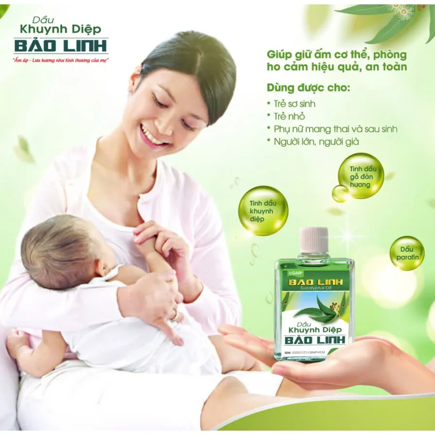 Ảnh Dầu khuynh diệp cho bé Bảo Linh dung tích 25ml - Giúp giữ ấm, giảm cảm ho, không cay mắt cho bé 3