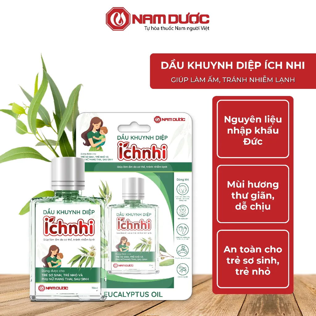 Ảnh Dầu Khuynh Diệp Ích Nhi chai 30ml giúp làm ấm, tránh cảm, an toàn cho trẻ sơ sinh, phụ nữ mang thai và cho con bú 1