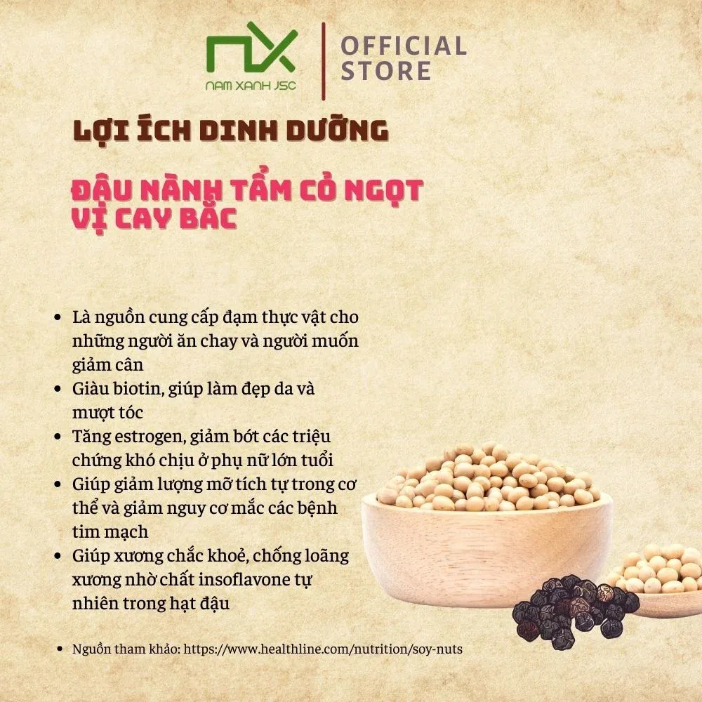 Ảnh Đậu Nành Tẩm Cỏ Ngọt Vị Cay Bắc 70G (90G) Nam Xanh 1