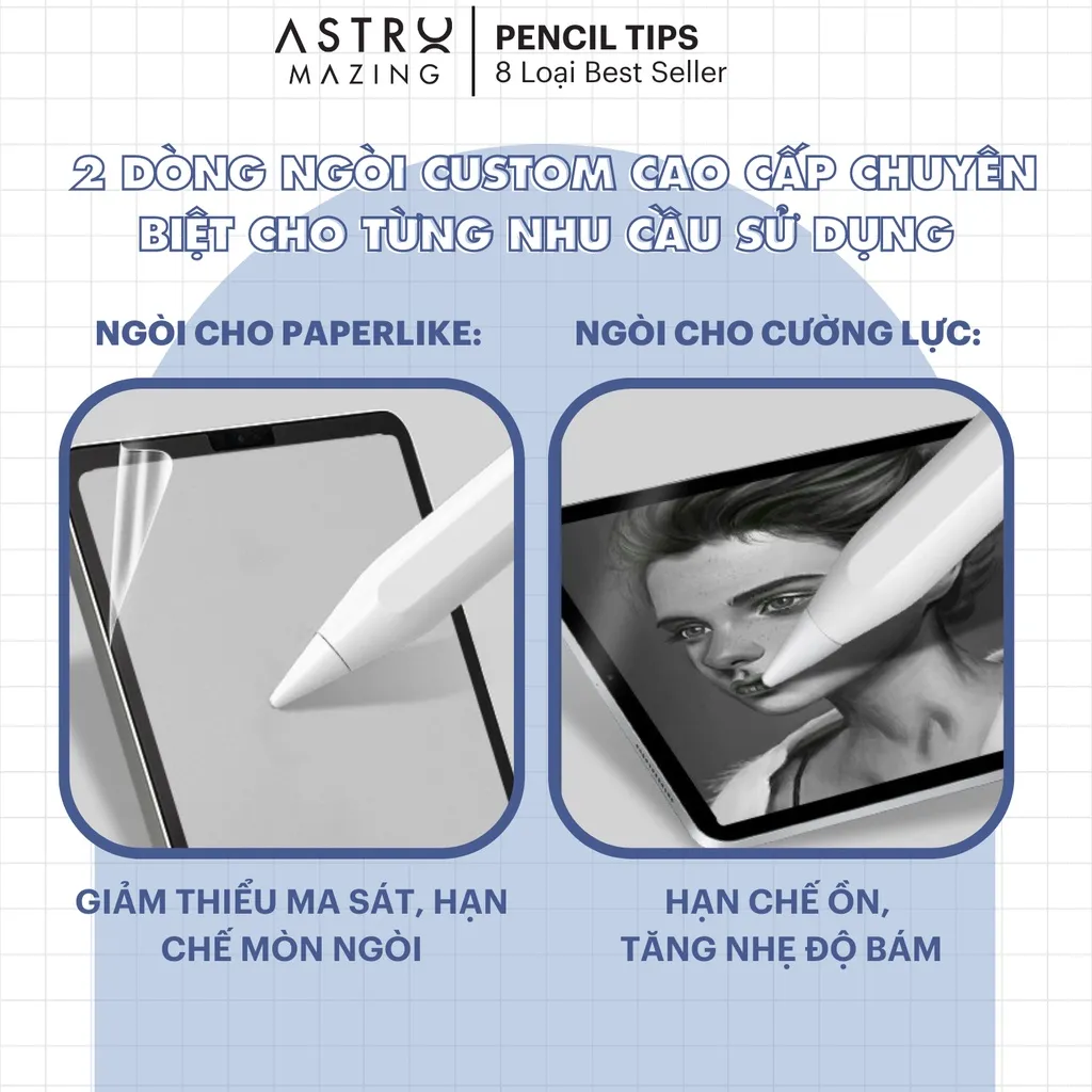 Ảnh Đầu ngòi bút thay thế cao cấp AstroMazing cho bút Apple Pencil 1 và 2 4