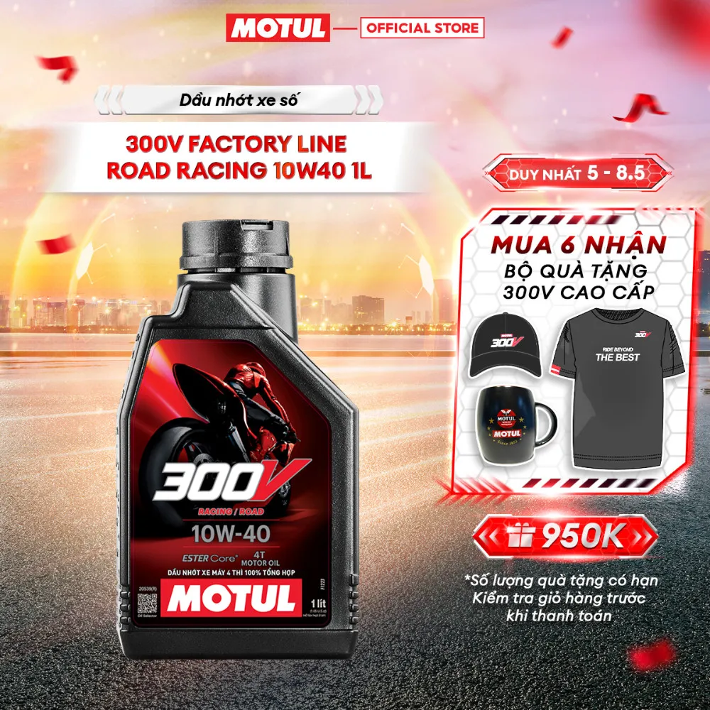 Ảnh Dầu nhớt xe máy MOTUL 300V FACTORY LINE ROAD RACING 10W40 1L 1