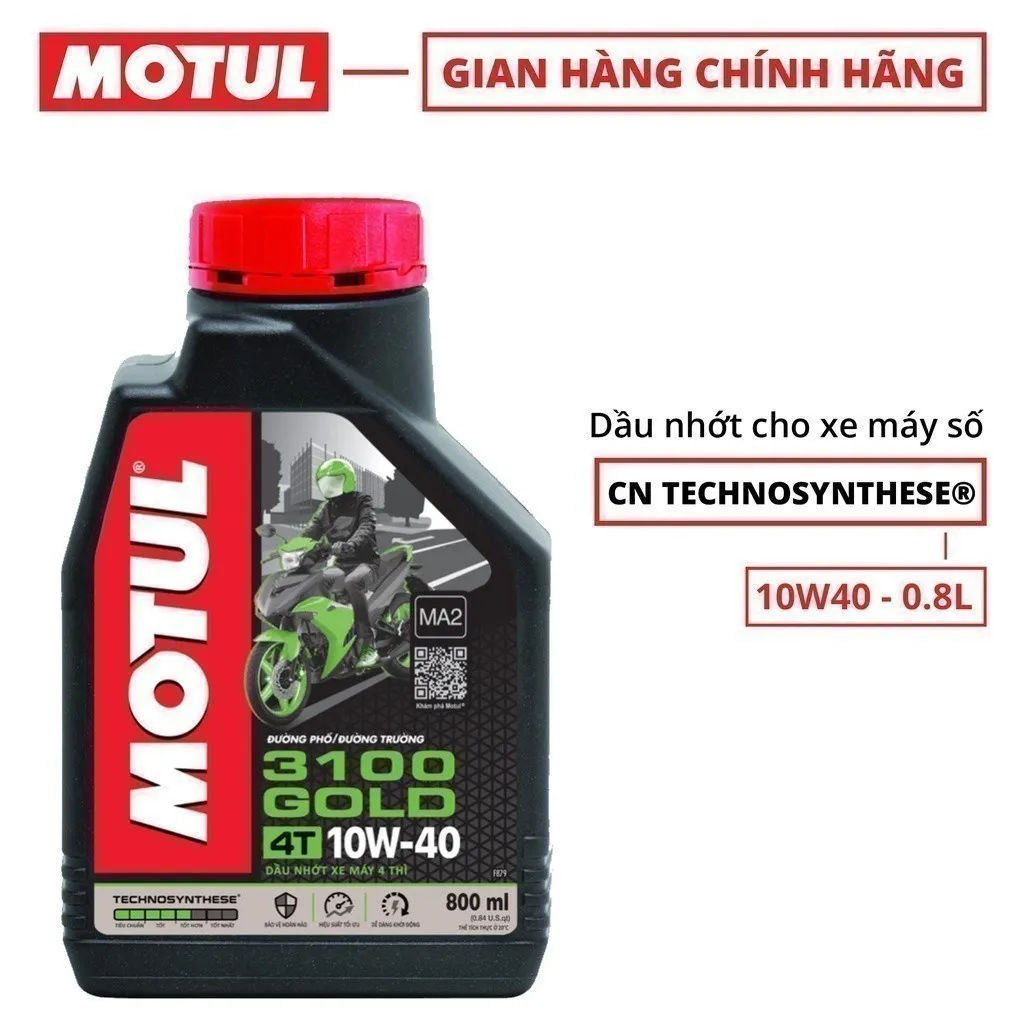 Ảnh Dầu nhớt xe máy MOTUL 3100 GOLD 4T 10W40 0.8L 2
