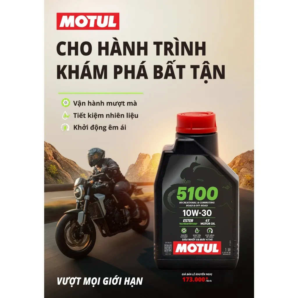 Ảnh Dầu nhớt xe máy MOTUL 5100 4T 10W30 0.8L & 1L 1