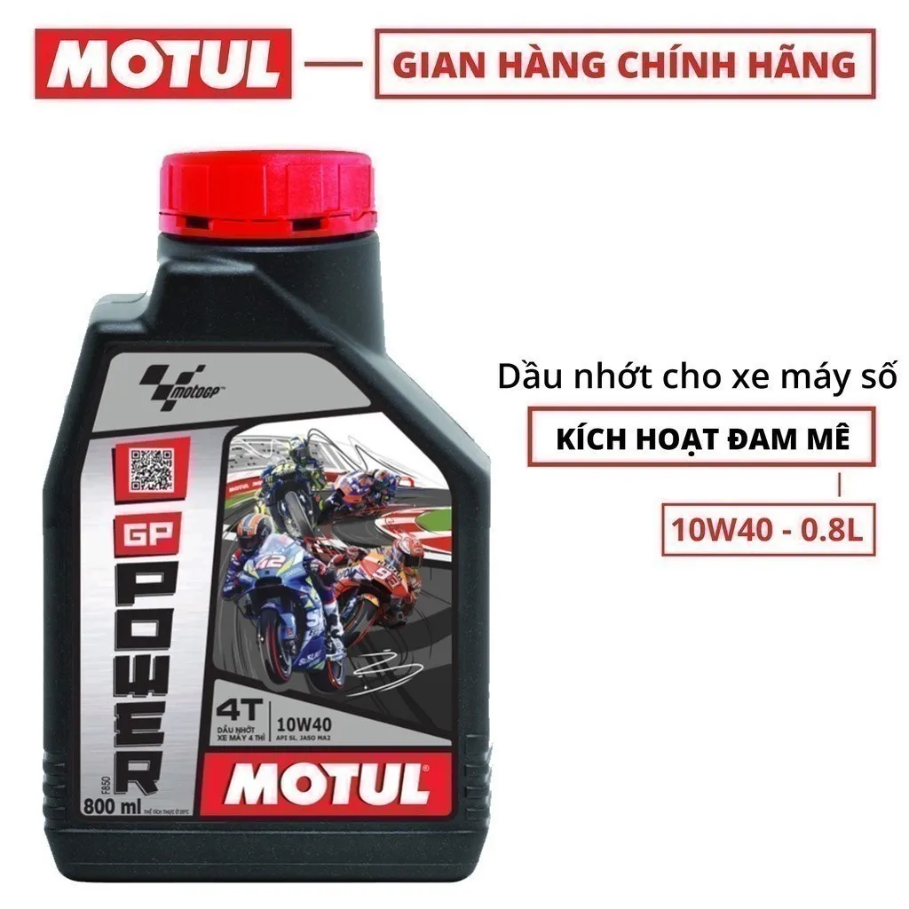 Ảnh Dầu nhớt xe máy MOTUL GP POWER 4T 10W40 0.8L 2