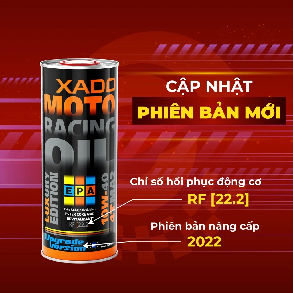 Ảnh Dầu Nhớt Xe Moto Xado Racing 22.2 10w40 1L 2
