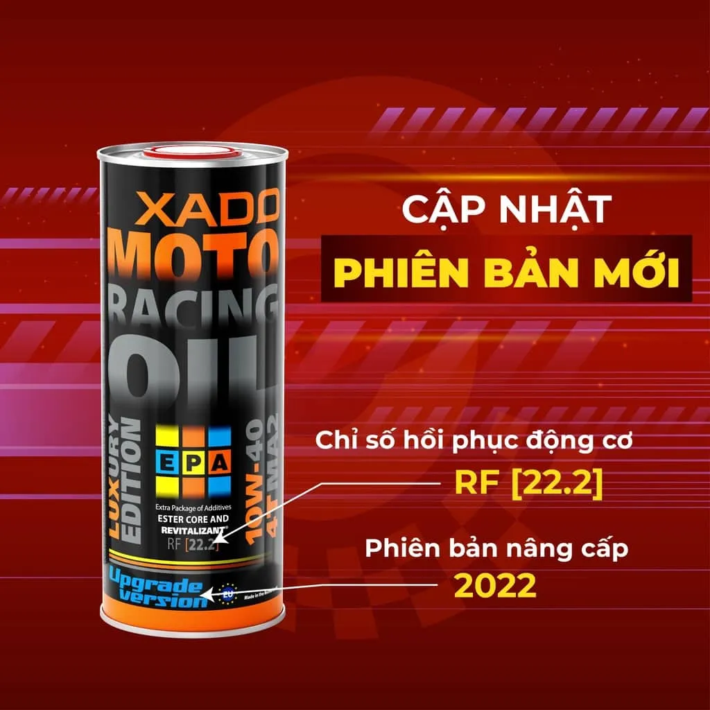 Ảnh Dầu Nhớt Xe Moto Xado Racing 22.2 10w40 1L 4