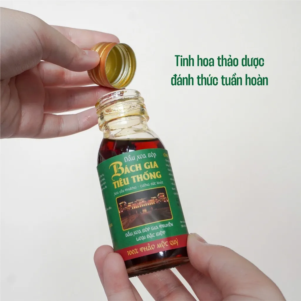 Ảnh Dầu nóng xoa bóp xương khớp thảo dược Bách gia tiêu thống (Nóng nhiều) - Giảm đau khớp, cổ vai gáy 4
