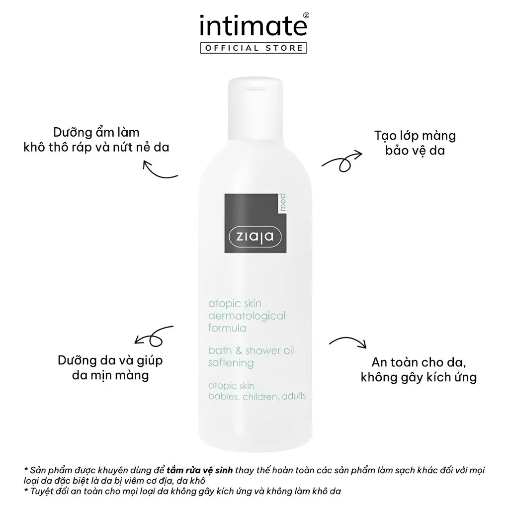 Ảnh Dầu Tắm Dưỡng Ẩm Ziaja Med Atopic Skin Dermatological Formula Giúp Làm Sạch Và Mềm Mịn Da 270ml 4