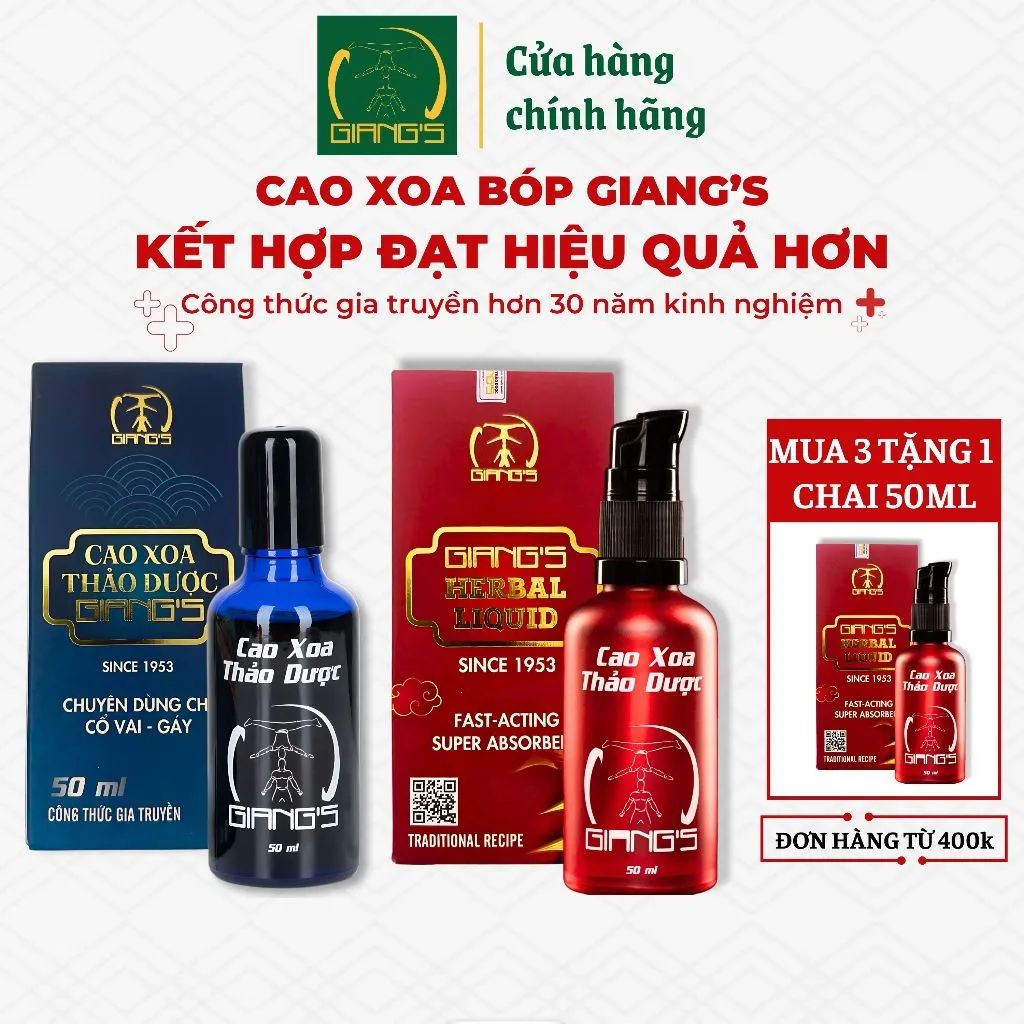 Ảnh Dầu Xoa Bóp Quốc Cơ Quốc Nghiệp Combo 1 Chai Đỏ 1 Chai Xanh 50ml - Cao Xoa Bóp Xương Khớp Massage Cổ Vai Gáy Phục Hồi Cơ 2