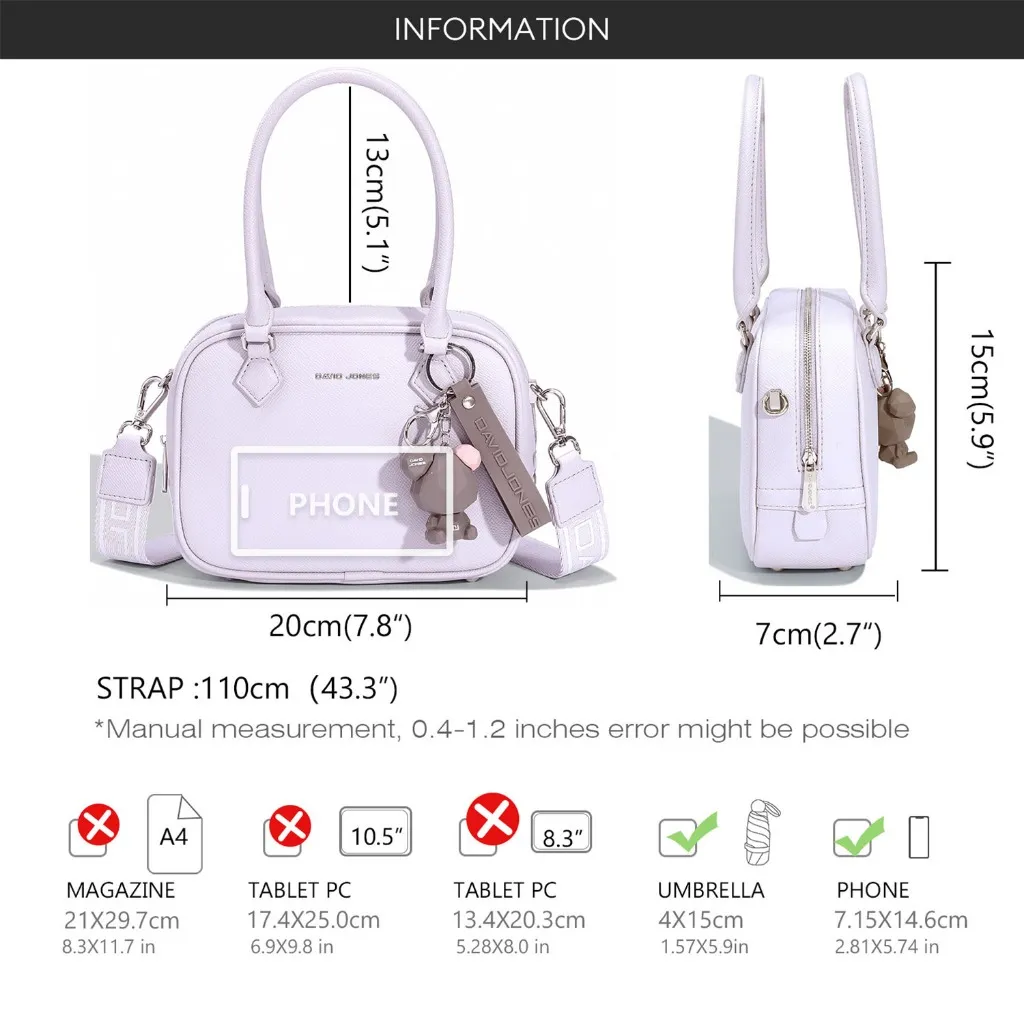 Ảnh David Jones Paris 2025 Xuân Hè Bộ Sưu Tập Mới Thiết Kế Nữ Túi Đeo Top-Handle Da pu Nữ Mềm Mại Và Mỏng Túi 2