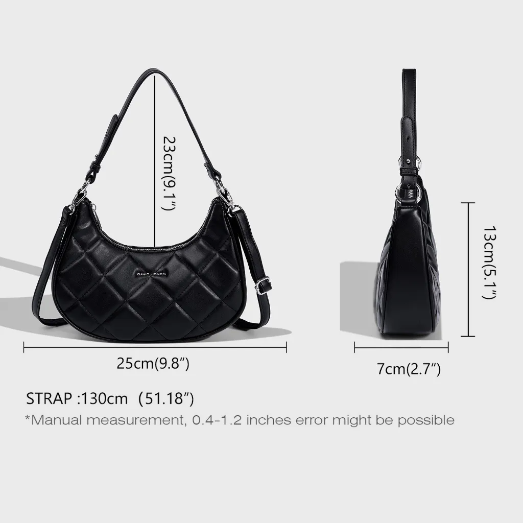 Ảnh David Jones Paris Nữ Kích Thước Nhỏ Cứng Hobo Túi Đeo Ngang Túi Đeo Vai pu Da Nữ Mềm Mại Và Mỏng Túi 4